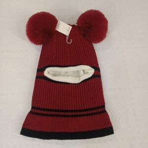 Kids Red Pom-Pom Knit Hat NWT